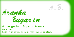 aranka bugarin business card